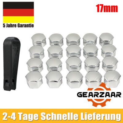20 Stück Radschraubenkappen Silikon Blau SW19 