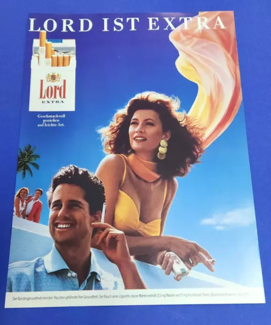 B4. Lord ist Extra Zigaretten Werbeanzeige Werbung Reklame 1987