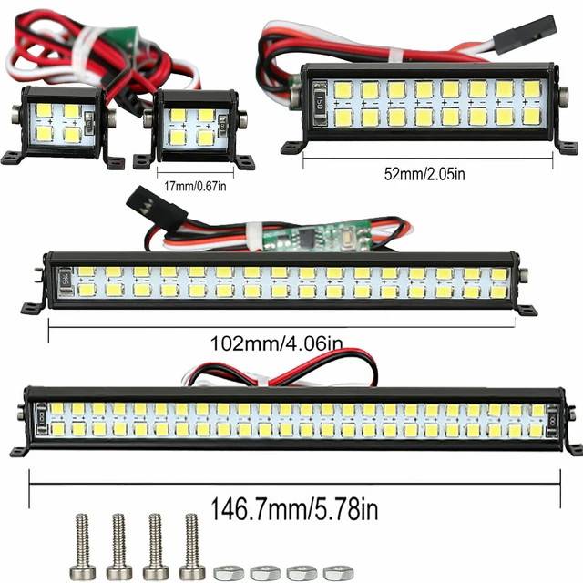 Metal Roof Lamp Upgrade RC Car Light Bar pour 1:10 Axial SCX10 HPI DIY Accessory Vehicles RC