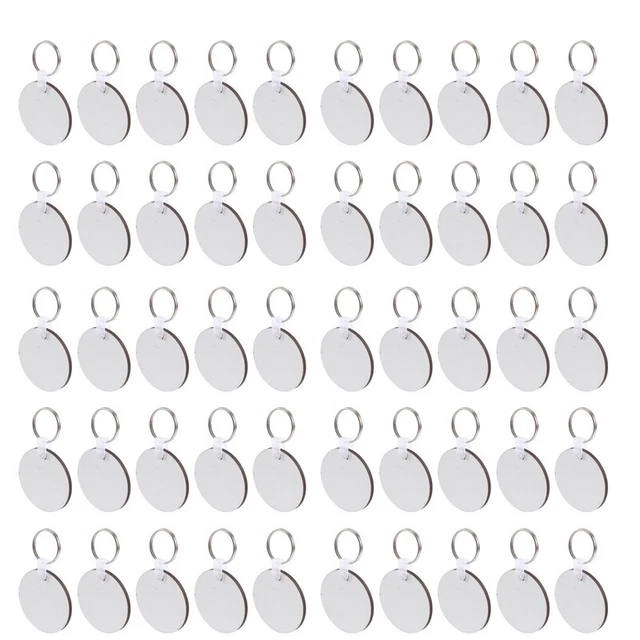 50PCS  Side Heat Transfer Blanks  Blank Board Key Rings Blanks D2G87827