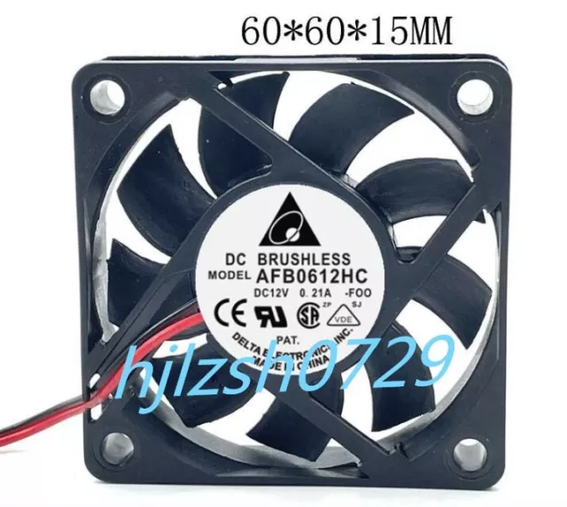 1PCS Delta AFB0612HC 12V 0.21A 6CM 6015 chassis cooling fan 2-wire