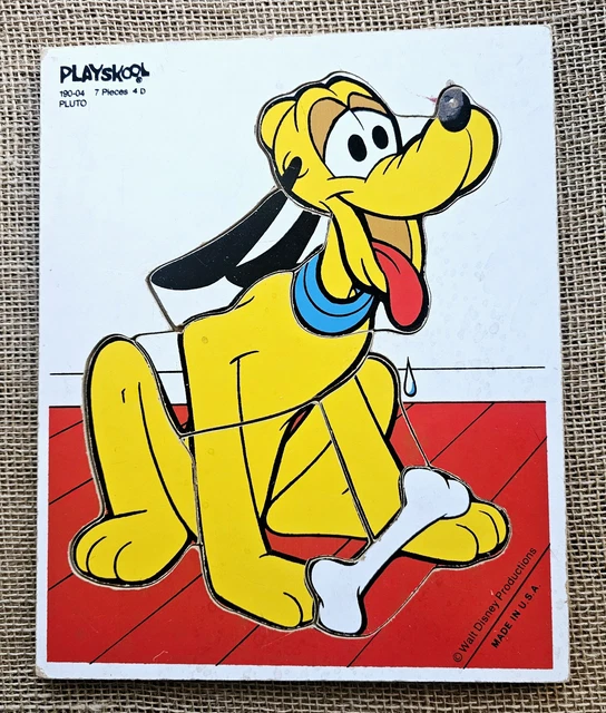VINTAGE PLAYSKOOL DISNEY Pluto Board Frame Puzzle 7pc #190-04 USA £8.24 ...
