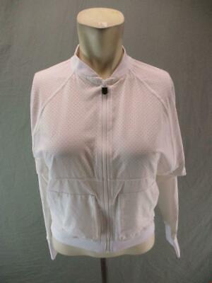 Zella Size XL(14-16) Girl White Athletic Full Zip Long Sleeve Track Jacket 2G156