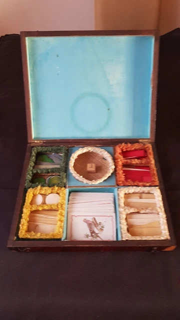 Ancienne Boîte à Jeux En Bois – Pour Cartes Et Jetons, XIXe Siècle