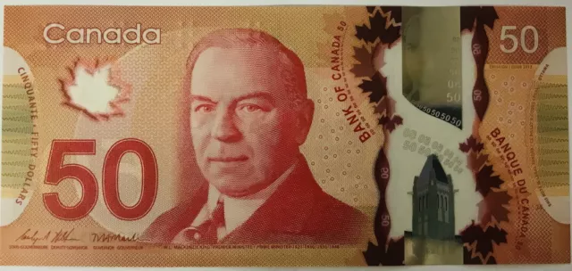 Canada 50 Dollars 2012 P 109 c Wilkins & Macklem Polymer UNC