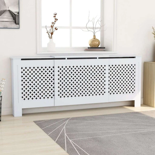 Vidaxl Copertura per Radiatore Bianca in MDF 205 cm