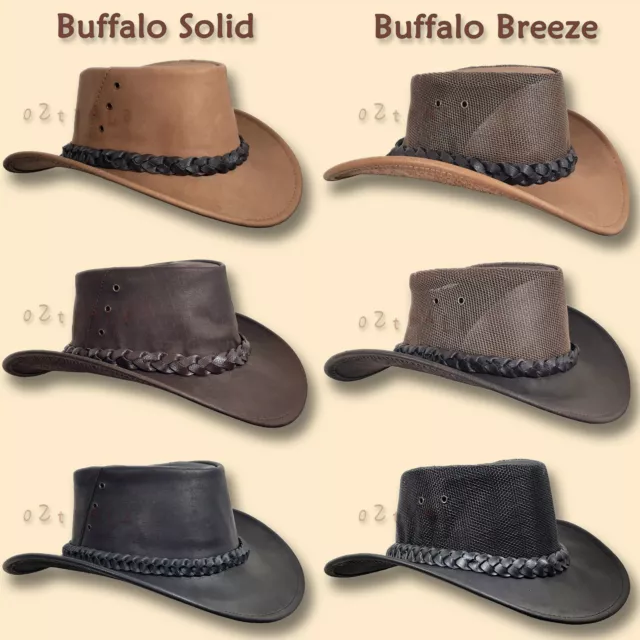 【oZtrALa】Hat BRUMBY Buffalo Leather Australian Mens Womens Jacaru COWBOY Outback