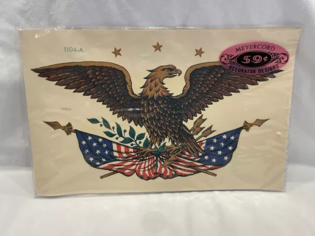Eagle y EE. UU. de colección Calcomanía Flag Shield E Pluribus Unum Meyercord 1104-A