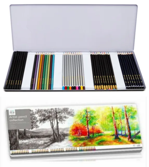 40 Professionale Matite Colorate Colorato Pro Artista Arte Set Disegno