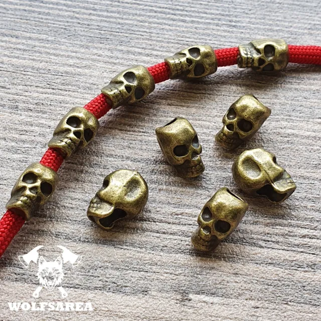 Totenkopf Großlochperlen Basteln Beads Metallperlen Paracord Skull Antik Bronze