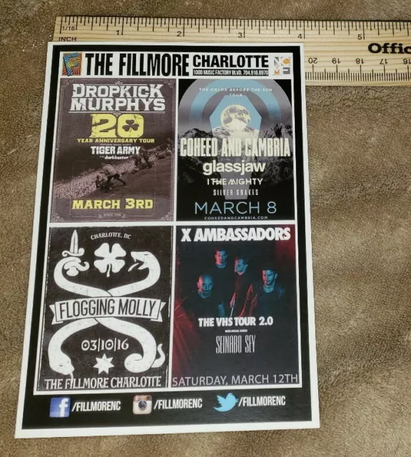 DROPKICK MURPHYS FLOGGING MOLLY hand flyer charlotte