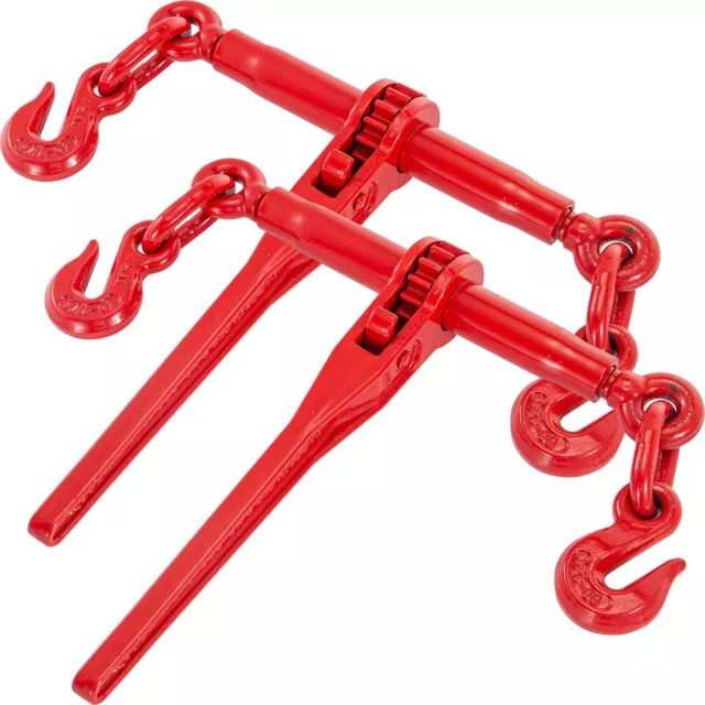 VEVOR Carpeta de trinquete para cadena de amarre 8-10 mm carga 3 T 2 Piezas rojo