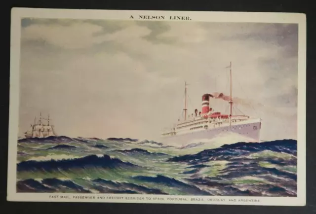 A Nelson Liner Fast Mail Passenger Freight Postcard Ocean Liner Boat Ship