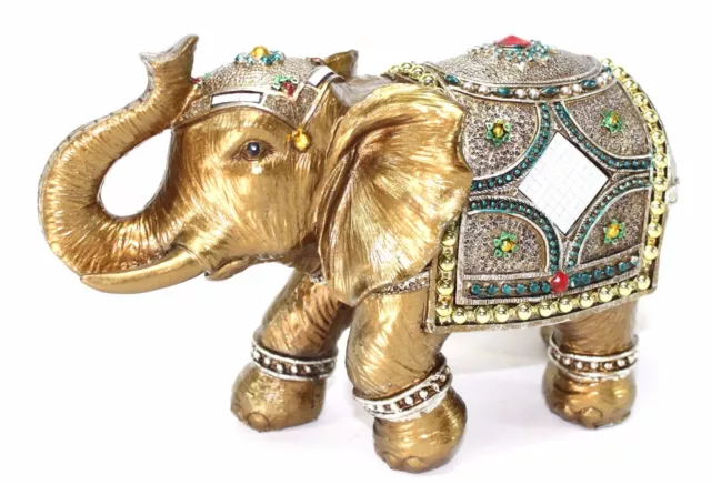 Feng Shui 9" Elegant Elephant Trunk Statue Lucky Figurine Gift & Home Decor