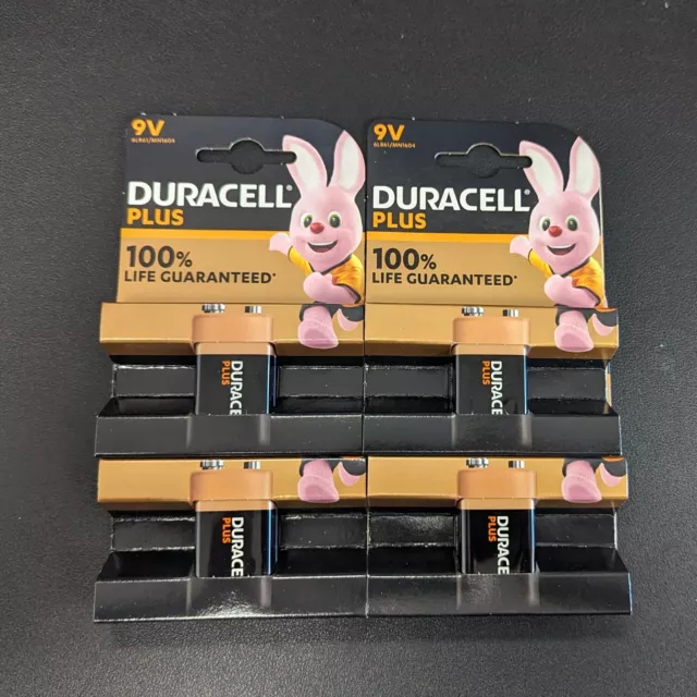 4 batterie di alimentazione Duracell 9V PP3 Plus allarme fumo LR22 MN1604 lunga durata