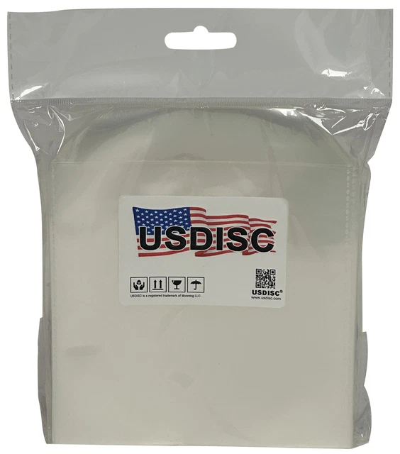 500 USDISC Plastic Sleeves 4mil 5.2 x 5.1, (Clear) Stitches