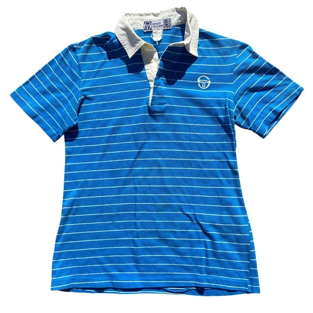Chemise Vintage Homme Sergio Tacchini - Blanche, Taille L - Très Bon état