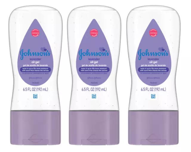 Johnsons Baby Oil Gel Lavender 6.5 Ounce (192ml) (3 Pack)