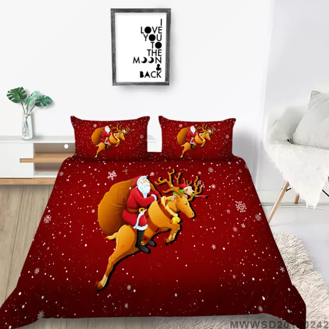 Weihnachts-Bettbezug, Schneeflocke-Winter-Rot-Weihnachts-Bettwäsche-Set