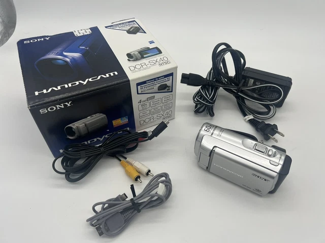 Sony DCR-SX40 Palm-Sized Camcorder with 60x Optical Zoom Silver w/ Charger, RCA Sony DCR-SX40 Palm-Sized Camcorder with 60x Optical Zoom Silver w/ Charger, RCA