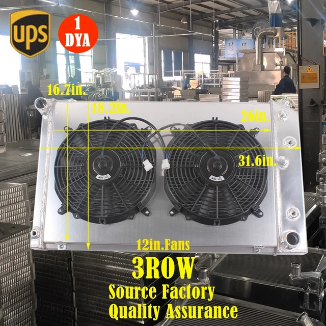 3 ROW GBODY Radiator Shroud Fan Fit Chevy Camaro 19701981, Monte