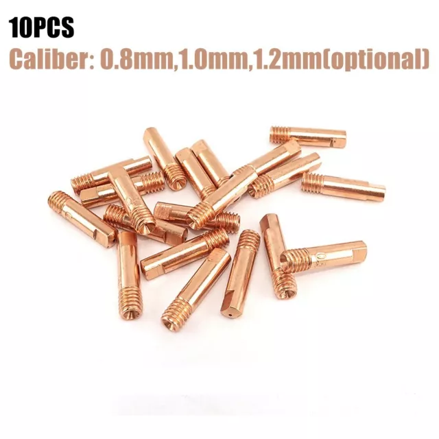 10xMB-15AK M6*25mm MIG MAG Welding Torch Contact Tips Aperture/Gas-Nozzle Copper