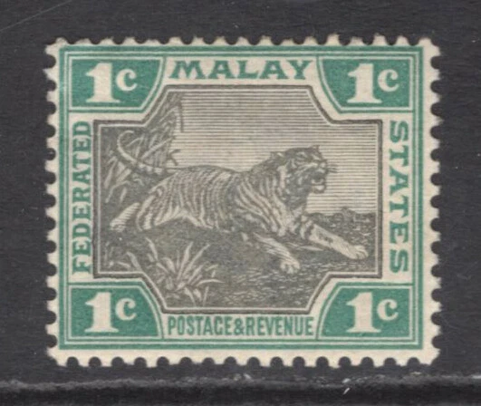 M14834 Malaysia-Federated Malay States 1901 SG15 - 1c black & green.