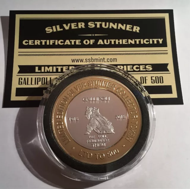 2015 GALLIPOLI "SILVER STUNNER" 43 mm COIN Two Tone, C.O.A. LTD 500