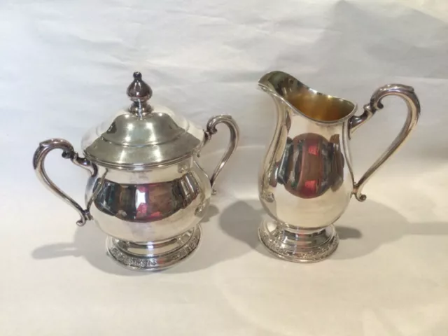 Vintage Sugar Bowl , Creamer Camille International Silver Company 6003 & 6004