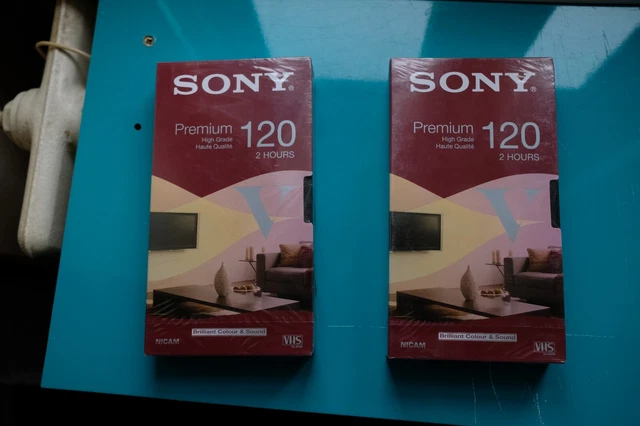 Cassette LOT DE 2 VHS Pal Sécam VIERGE Magnétoscope SONY 120min Neuf Blister