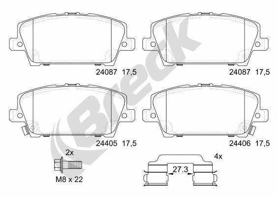 Breck 240870070110 set pastiglie freno freno a disco per Honda 05-11