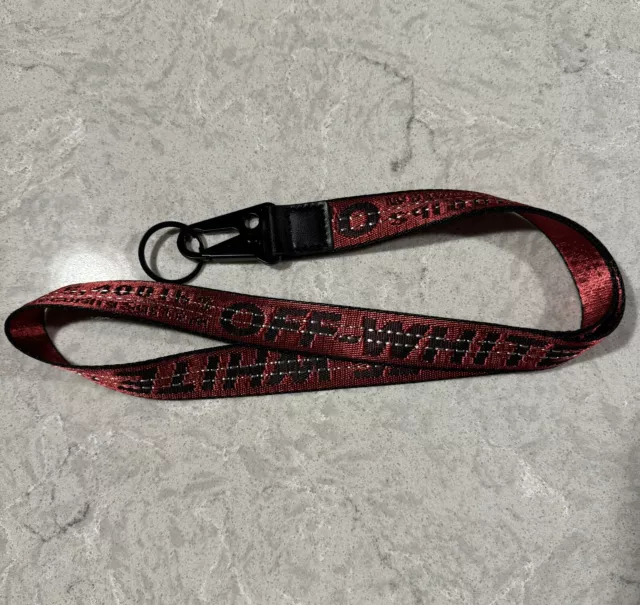 Off White Industrial Keychain  Lanyard Red / Black NEW