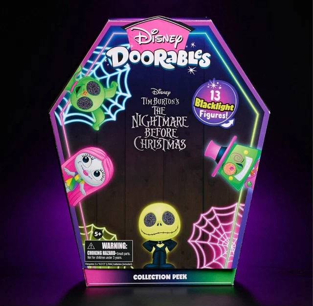 DISNEY DOORABLES NIGHTMARE Before Christmas Black Light Set SDCC 2023