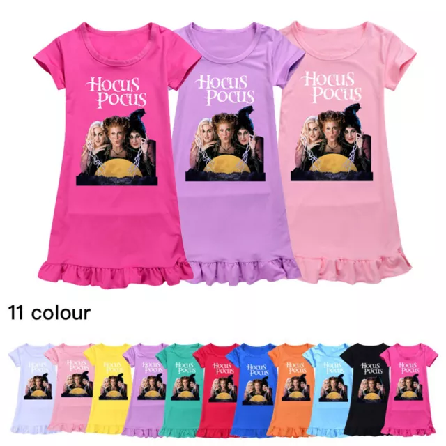 New Hocus Pocus 2 Kids Girls Sleepwear Pyjamas Home Casual Nightdress Dress Gift