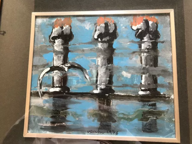 Sergio Vacchi, olio su tela 1976, 25X25