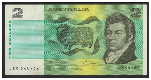 Australia 1976 $2 Dollars Paper Banknote Side Thread Knight/Wheeler R86c aVF #6