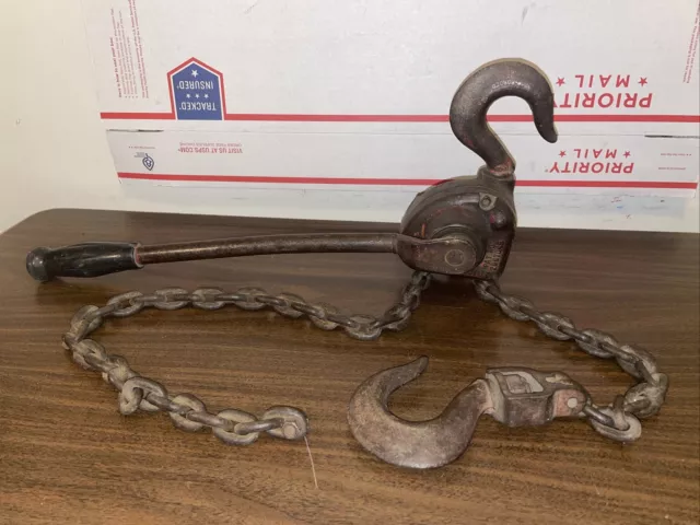 Vintage Ratcliff Hoist 1 1/2 Ton Ratchet hand lever 1.5ton