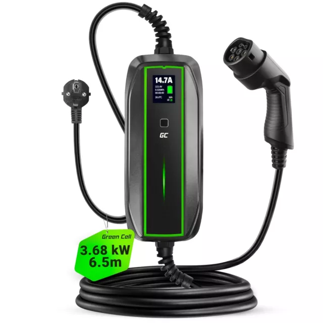 GC EV Ladekabel Schuko Typ 2 6.5m Mode 2 Mobiles Ladegerät 3.68kW für EV BMW ZOE