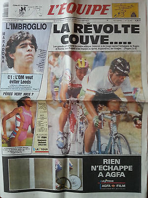 journal l'équipe 06/07/92 CYCLISME TOUR DE FRANCE 1992 INDURAIN ARNOULD 