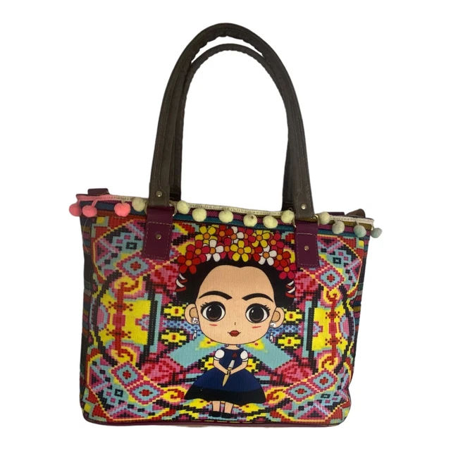 MADE IN MEXICO WOMENS HANDBAG BAG PURSE FRIDA KAHLO BIG EYES HEAD BABY 16"x10"x4 MADE IN MEXICO WOMENS HANDBAG BAG PURSE FRIDA KAHLO BIG EYES HEAD BABY 16"x10"x4