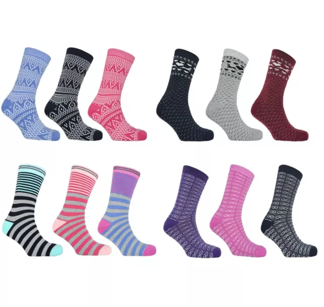 Sock Stack 12 Pairs Womens Chunky Knit Thermal Socks Heat Warm Winter Boot Sock