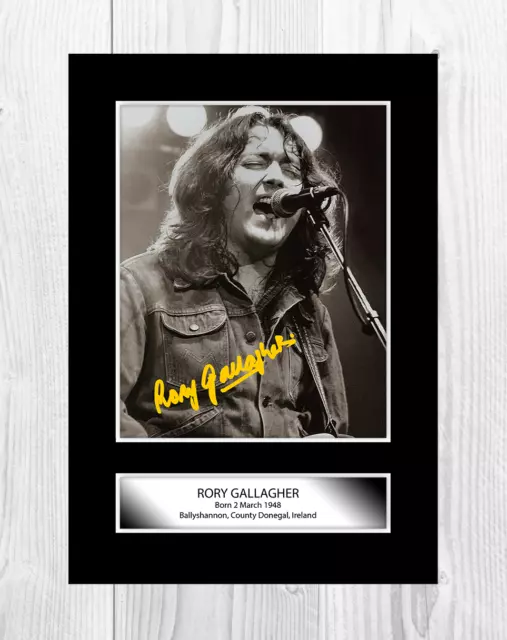 Rory Gallagher 3 A4 reproduction autograph poster with choice of frame