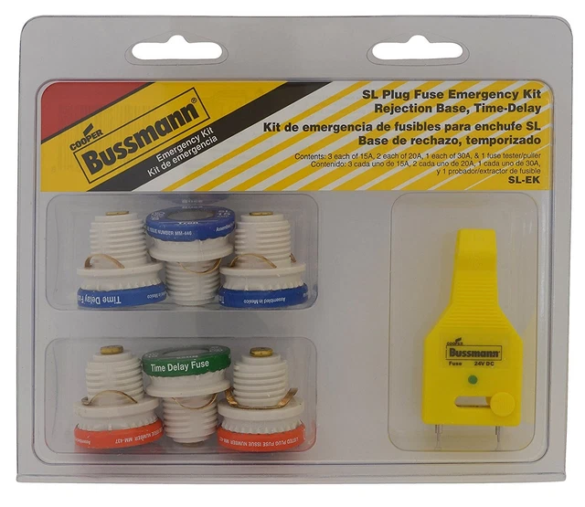 SL-EK SL Fuse Asst: 3 Ea. SL-15 2 Ea. SL-20 & 1 Ea. SL-30 & 1 Fuse Tester plus