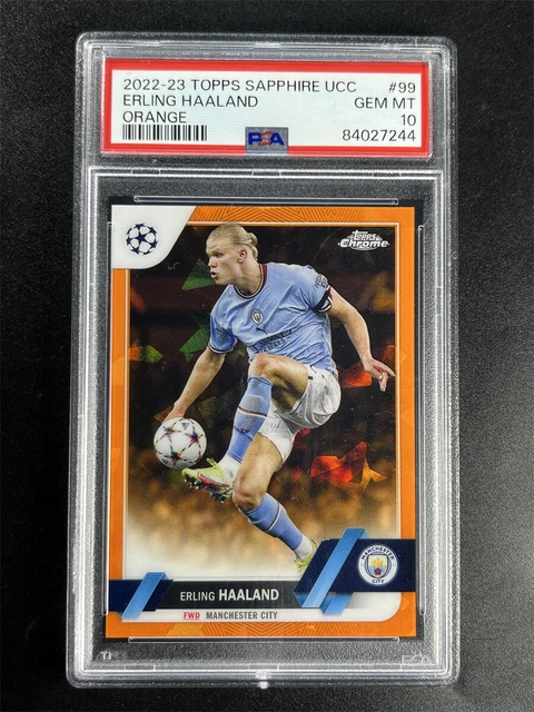 2022-23 Topps Chrome UEFA Club Competitions #99 Erling Haaland Manchester City Official Soccer Trading Card