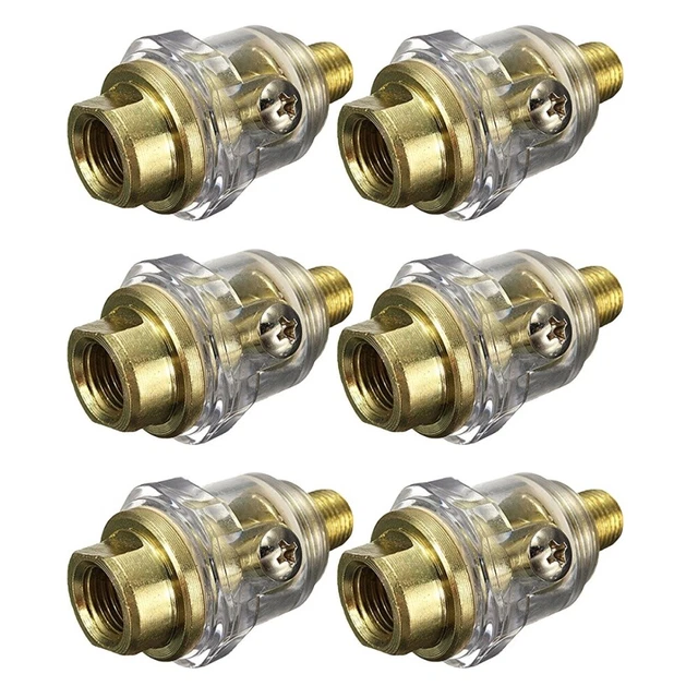 6 pz mini olio alluminio per compressori d'aria mini oliera 1/4 pollici