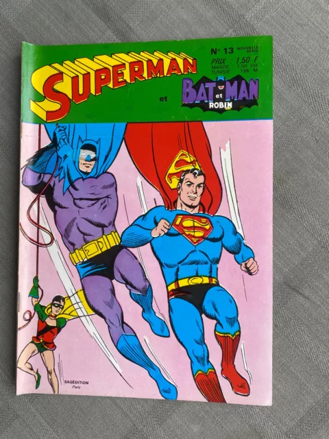 Superman Et Batman Et Robin N°13 Ed Sagédition Janvier 1970 En Très Bon État
