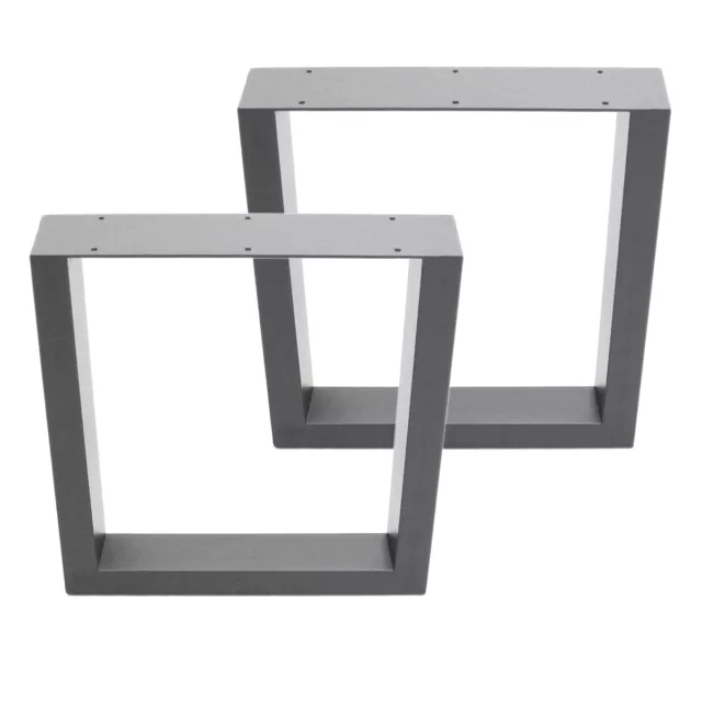 Set 2 Pieds de table piètement banc en acier design industriel gris 40 x 43 cm