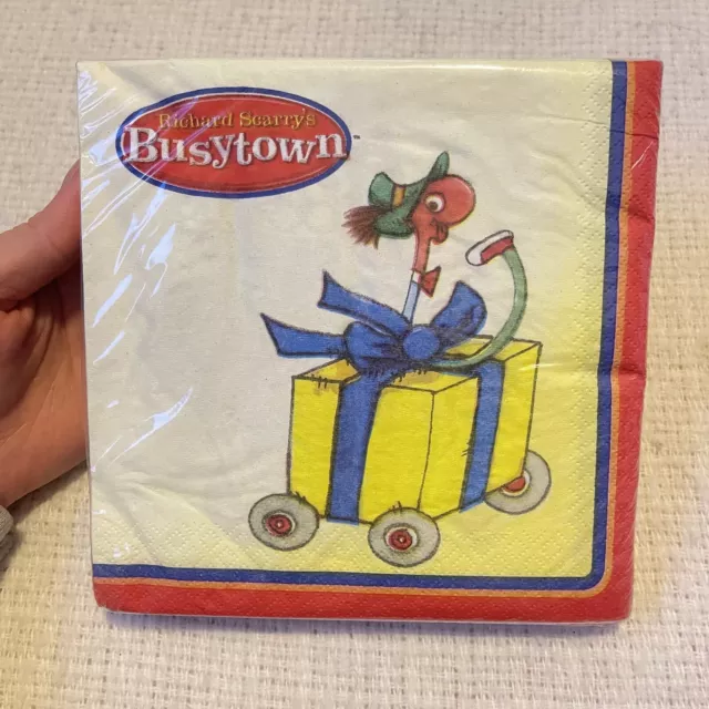 NEW VINTAGE 90’S Richard Scarry's Busytown Birthday Napkins Party Supplies