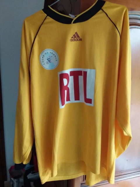 Maillot Foot Rétro Adidas Coupe De France RTL N°6 - Années 90 - Taille XL - État Moyen