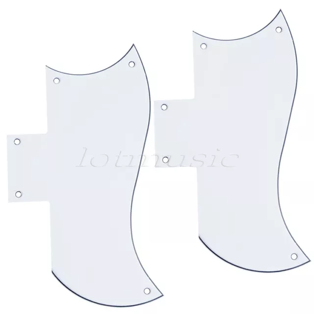 2 Pcs White Pickguard Electric Guitar Scratch Plate 3 Ply for SG Standard